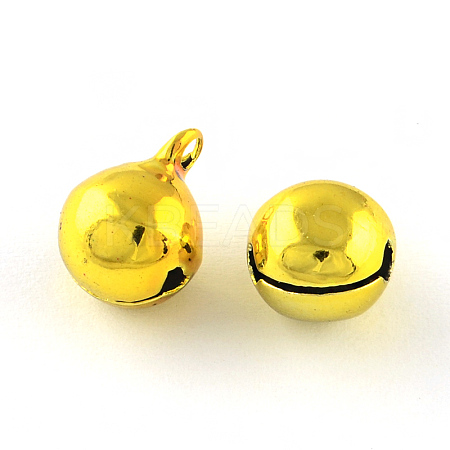 PVD Vacuum Plating Brass Bell Charms Pendants KKB-R002-6mm-07-1