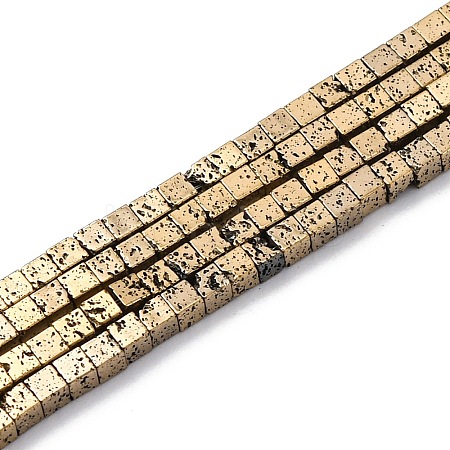 Electroplated Natural Lava Rock Beads Strands G-A256-B01-01D-1