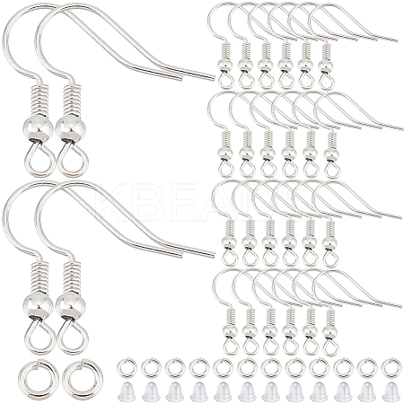 SOFPLATE 200Pcs Brass Earring Hooks KK-SP0001-44P-1