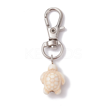 Synthetic Turquoise Tortoise Pendant Decorations HJEW-JM01355-02A-1