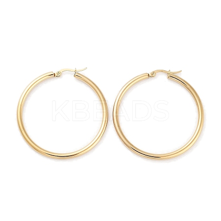 Ring 304 Stainless Steel Hoop Earrings for Women Men EJEW-B049-01F-G-1