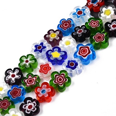 Handmade Millefiori Glass Bead Strands LAMP-N029-017D-08-1