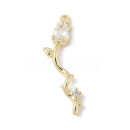 Brass Micro Pave Cubic Zirconia Pendants KK-M326-13D-G-1