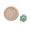 7Pcs 7 Styles Natural Carnelian & Topaz Jade & Amethyst & Rose Quartz & Green Aventurine & Lapis Lazuli & Flower Amazonite & Brass Round Beaded Flower Connector Charms PALLOY-JF03465-2