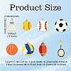 40Pcs 8 Styles Sports Ball Alloy Enamel Pendants ENAM-CJ0006-82-2