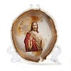 Printed Natural Agate Slice Stone Ornament DJEW-M011-02B-1