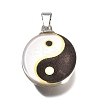 Flat Round 201 Stainless Steel Acrylic Pendants STAS-U036-01P-12-1