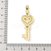 Brass Micro Pave Clear Cubic Zirconia Pendants KK-B141-04G-03-3
