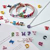 Spray Painted Zinc Alloy Slide Charms ALRI-WH0005-13L-5