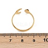 304 Stainless Steel with Dyed Tiger Eye Open Cuff Rings for Women RJEW-K303-11G-3