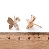 Butterfly Brass Micro Pave Clear Cubic Zirconia Stud Earrings for Women EJEW-G428-08G-5