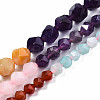 Chakra Theme Natural Tiger Eye & Rose Quartz & Amethyst & Topaz Jade & Red Agate & Amazonite & Sodalite Beads Strands LS-G-S376-002C-5