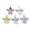 Natural Dyed Malaysia Jade & Glass Pendants PALLOY-JF02661-01-S-1