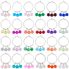 24Pcs 24 Colors Round Glass Wine Glass Charms AJEW-SC00052-5