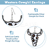 3 Pairs 3 Colors Imitation Leather Cattle Head Dangle Earrings for Women EJEW-FI0002-36-4
