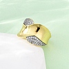 Brass Micro Pave Cubic Zirconia Adjustable Cuff Rings for Women RJEW-U053-08G-3