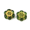 Baking Paint and Golden Metal Enlaced Glass Beads DGLA-T004-10J-2