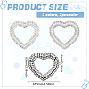 9Pcs 3 Colors Heart Non-woven Fabric Sew on Appliques PATC-FG0002-03-2