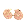 304 Stainless Steel Enamel Conch Stud Earrings EJEW-L276-01G-02-2