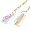Iron Rhombus & Natural Amethyst Suncatchers HJEW-F025-04G-01-4
