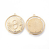 Brass Micro Pave Clear Cubic Zirconia Pendants KK-N232-158-NF-2
