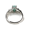 Oval Natural Amazonite Adjustable Rings RJEW-Q818-01P-01B-4