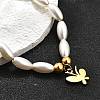 304 Stainless Steel Butterfly Charm Bracelets for Women BJEW-C098-08G-3
