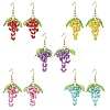 Grape Weave Glass Seed Beads Dangle Earrings EJEW-MZ00731-2