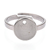 Tarnish Resistant Adjustable 304 Stainless Steel Pad Ring Settings LS-STAS-S064-11-1