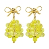 Christmas Bell Brass Dangle Stud Earrings EJEW-MZ00495-03-2