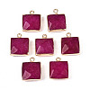 Dyed Natural White Jade Faceted Pendants G-T139-95H-1