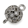 Brass Micro Pave Clear Cubic Zirconia Connector Charms KK-A230-06B-P-2
