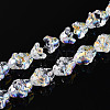 Electroplate Transparent Glass Beads Strands EGLA-N020-03A-1