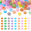 90Pcs 9 Colors Transparent Crackle Acrylic Beads MACR-TA0001-28-1