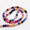 Faceted Natural Agate Round Beads Strands G-E318C-4mm-01-2