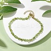 Natural Peridot Anklets AJEW-AN00592-09-2