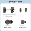 2 Pairs 2 Size 304 Stainless Steel Flat Round Stud Earrings for Men Women EJEW-AN0003-41-7