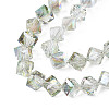 Electroplate Transparent Glass Beads Strands EGLA-N002-29-C03-3