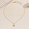 201 Stainless Steel Hollow Circle Rotating Necklace for Women Daily Wear AK8752-1