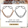 2Pcs 2 Colors Iron with Rhinestone Elastic Headband OHAR-ME0001-08-2