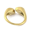 Ion Plating(IP) 304 Stainless Steel Rhinestone Teardrop Cuff Open for Women RJEW-N046-04E-G-3