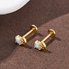 304 Stainless Steel Synthetic Opal Stud Earrings EJEW-B143-01G-03-2