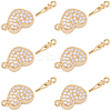 6Pcs Brass Micro Pave Clear Cubic Zirconia Box Clasps KK-BBC0019-67-1