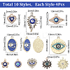40Pcs 10 Styles Alloy Crystal Rhinestone Pendants FIND-SC0006-74-2