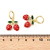 Brass Enamel Strawberry Dangle Earrings EJEW-L305-04G-5