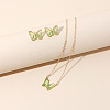 Butterfly Acrylic Rhinestone with Iron Pendant Necklaces & Stud Earrings Sets for Women WGFFCAF-07-2