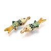 304 Stainless Steel and Enamel Pendants STAS-T068-99A-G-2