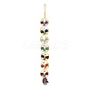 Ring with Butterfly Brass & Chakra Natural Gemstone Chips Pendant Decorations HJEW-Z007-02G-1