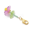 Handmade Glass Seed Beaded and Acylic Flower Pendant Decorations Sets HJEW-MZ00255-5