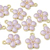 10Pcs Light Gold Plated Alloy Enamel Pendants ENAM-YW0002-15A-3